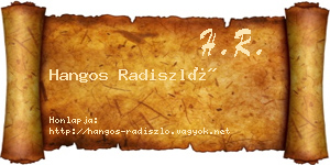 Hangos Radiszló névjegykártya
